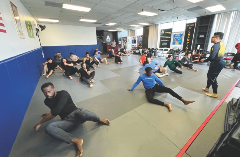 Jiu-jitsu class in action.