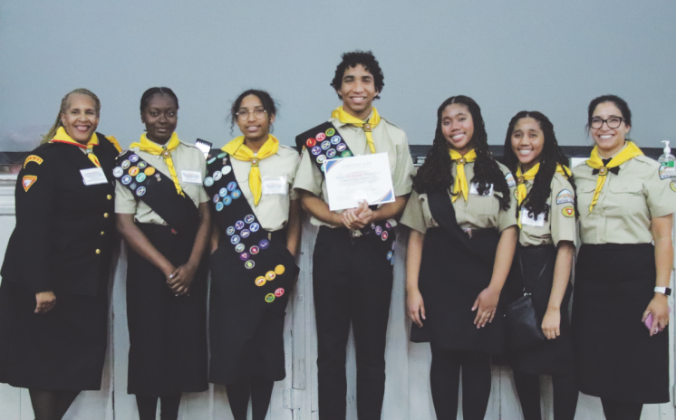 Teams from Pasadena church (top) and Tamarind church (bottom) pose for group photos after awards are announced. Both teams advanced to the division-testing level in April.