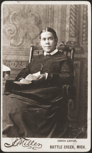 Closeup of Miller portrait of Ellen G. White.