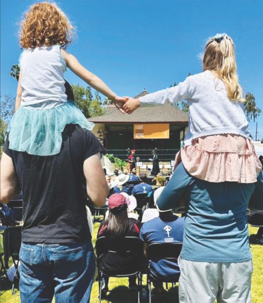 Children enjoy Easter celebration skit.