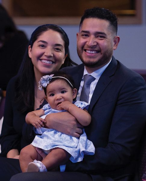 Villanueva with his wife, Areli, and daughter, Adeline.