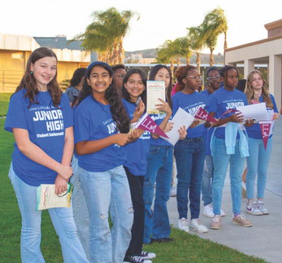 LLAJH student ambassadors prepare to give tours of the new classrooms.