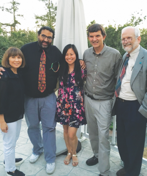 Julie at an event with her psychology professors from PUC. She says each of them played a significant, positive role in helping to shape her life, values, and faith.