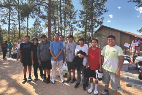 Students arrive at teen camp for a week of fun and adventure.