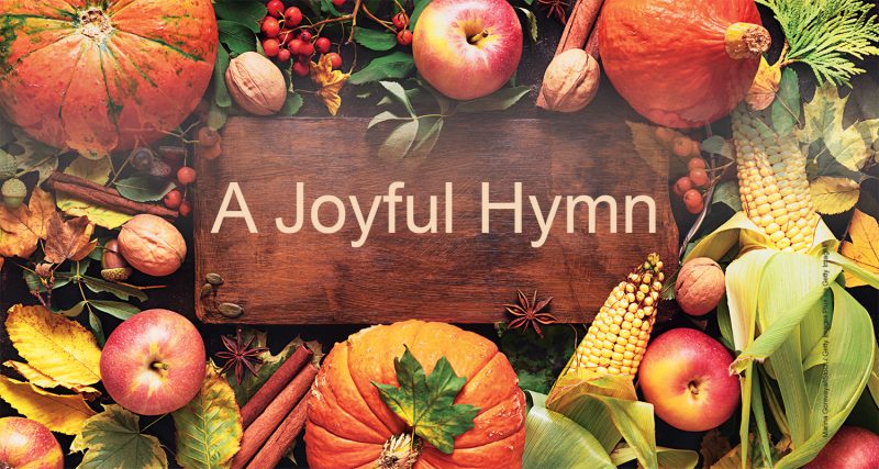 Autumn background of fallen leaves, pumpkins, corn, fruits and nuts with copy space. The concept of thanksgiving.