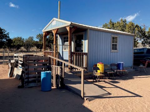Sanders’ one-room home on the Navajo Reservation