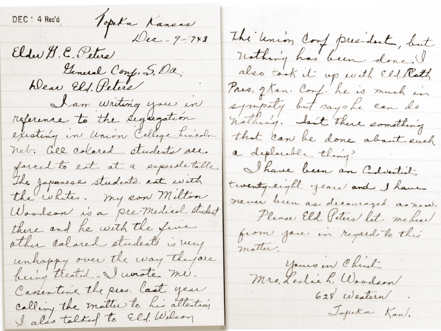 A 1943 letter written by the author's grandmother discovered in the General Conference Archives.