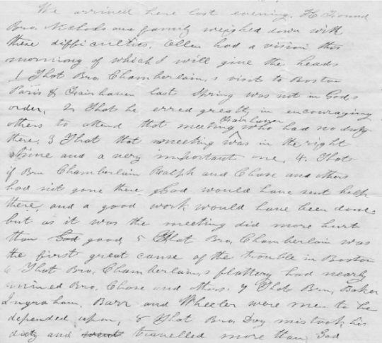 James White wrote a letter to fellow believer Leonard Hastings on September 3, 1852. In it he states that Ellen White had a vision in which she was shown, among other things, that early Black Adventist minister Eri L. Barr was among "men to be depended upon."  (Photo courtesy of White Estate)