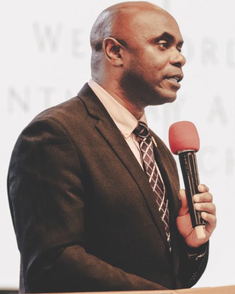 Regional Ministry Director Oneil Madden encourages members in the Salt Lake City, Utah, area to pray for the Holy Spirit.