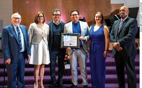 Caishpal and his wife, Cherith, pose with SCC executive officers as he holds his ordination certificate.