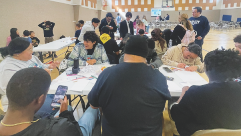 Attendees write inspiring, creative notes to accompany every care package.