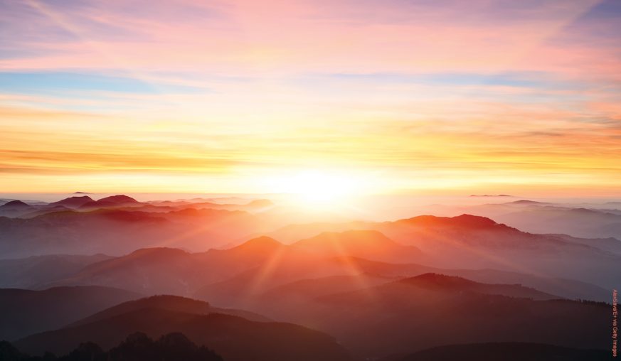 majestic sunrise over the mountains