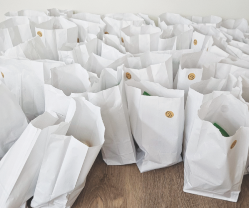 Prayer station kits are ready for participants to use as they journey through the church during the prayer vigil.