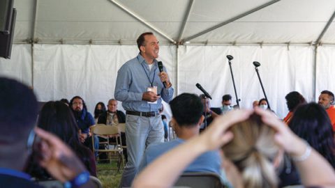 Bill Henson gives keynote address.