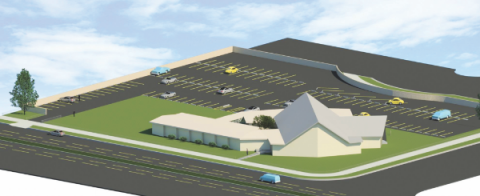 Existing church - bird’s-eye view