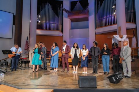 Members of the church praise team, plus friends of the church, shared a selection of music for the benefit concert.