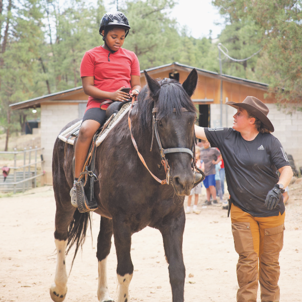 Through a partnership with Holbrook Indian School, campers once again were able to experience horseback riding.