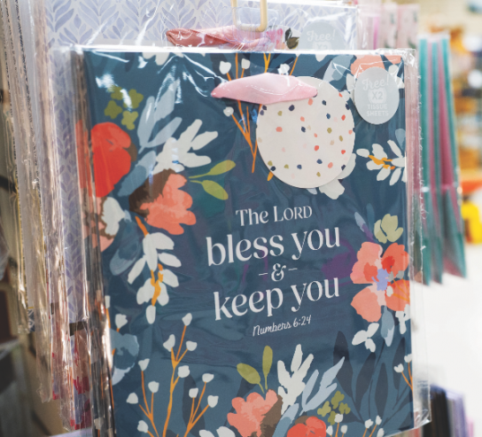 Uplifting Christian gifts—like mugs, water bottles, bookmarks, keychains, home décor, and more—are a popular find.