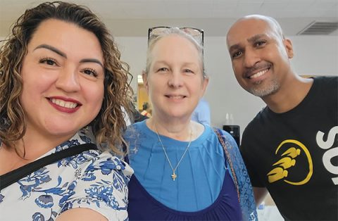From left to right: Brandee, Elizabeth, and Pastor Alvin.