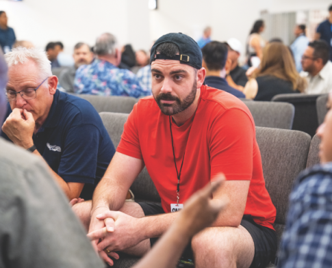 Educators and pastors break out into group discussions throughout the day.