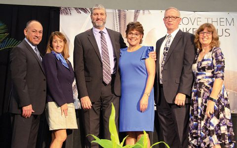 Arizona Conference officers and wives (left to right): Jorge A. Ramirez, Bexy Ramirez, Ed Keyes, Lillian Keyes, Reginald Leach, and Kelle Leach.