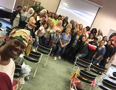 Southeastern California Conference takes a group photo at their women's ministries retreat.