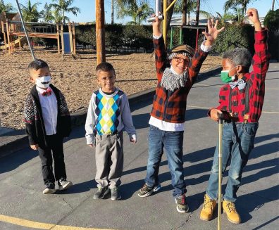 Orangewood Academy students celebrate 100 days of school.