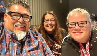 NUC President Carlos Camacho served as translator for the women’s retreat, joined here by NUC Treasurer Karen Schneider (middle) and NUC Women’s Ministry Coordinator Melody Darrow (right).