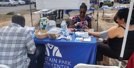 Members of the community got a free health screening, including a blood pressure check.