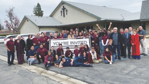 Members of The Ark church in Visalia worship in their new church home on December 15, 2021
