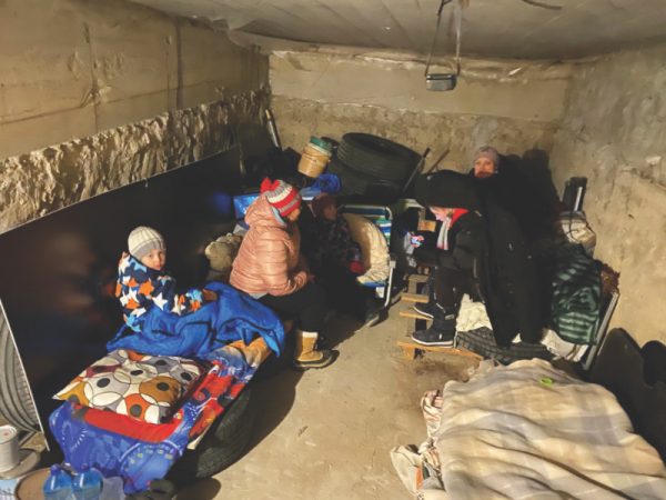 Andrey and Natalie quickly dressed their children in warm clothes and tried to keep them calm as they took shelter in their root cellar.