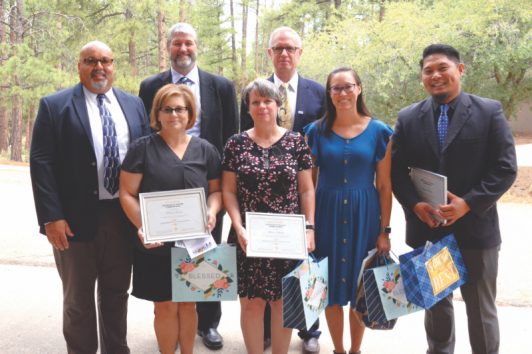 Newly commissioned educators with the administration of the Arizona Conference.