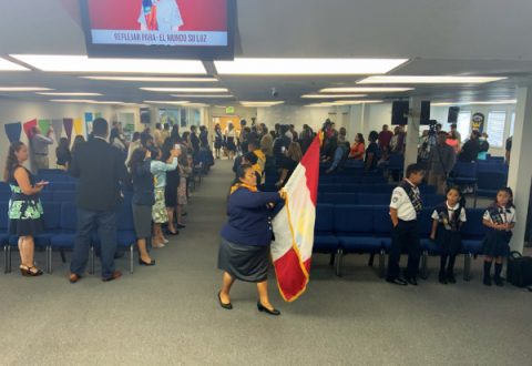 The Pathfinder investiture recently held at Nueva Esperanza church in Salt Lake City.