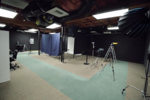 The studio today has been painted and set up with multiple sets, with work still to be done on soundproofing, electrical, and more. 