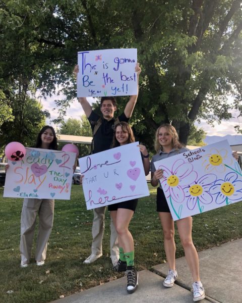 Mesa Grande Academy students design signs highlighting their hopes for this year