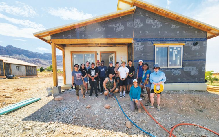 A group of NUC’s young adults gave up their Sabbath afternoon nap to help build homes around the Moab community.