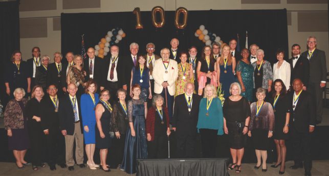 Presidential Award honorees and their representatives gather for a group photo following the La Sierra University Centennial Gala on Oct. 3 at the Riverside Convention Center. 