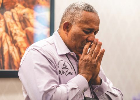 Pastor Pedro Pozo during the morning season of prayer.