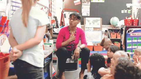 Nevada’s 2023 Teacher of the Year Connie Hall is in the setting where she thrives—her classroom at Lloyd Diedrichsen Elementary. 