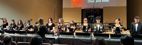 Students share their musical talents during church at the Adventist Worship Center.