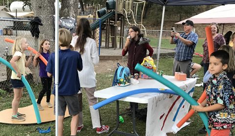 Children participating in the activities.