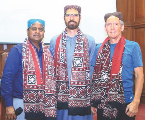 (From left to right) Amjad Waryam, Rodney Bowes, and Dr. Jon Opsahl.