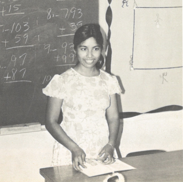 Johnston in her first year of teaching.
