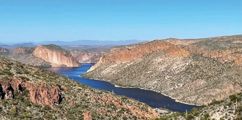 A view of Canyon Lake from the trail.